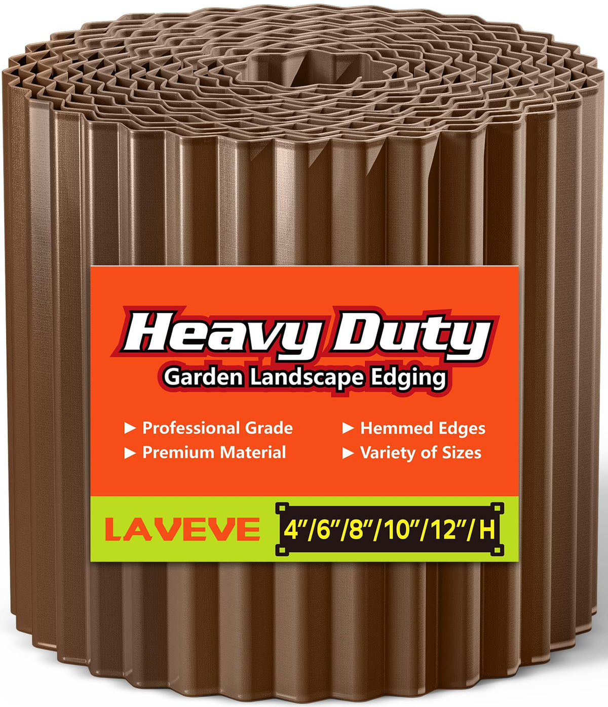 LAVEVE corrugated metal edging creates a durable lawn border.