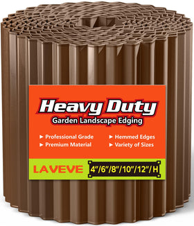 LAVEVE corrugated metal edging creates a durable lawn border.