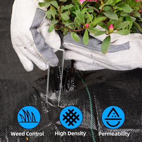 LAVEVE easy-cut install weed fabric with clear guide lines simplifies sizing and placement