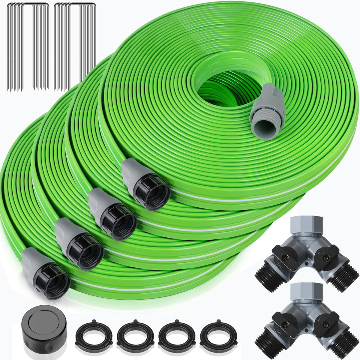 LAVEVE heavy-duty sprinkler hose in action for even lawn watering