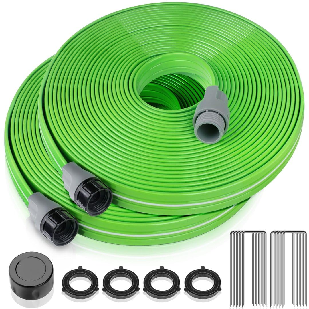 LAVEVE heavy-duty sprinkler soaker hose extended for even lawn irrigation.
