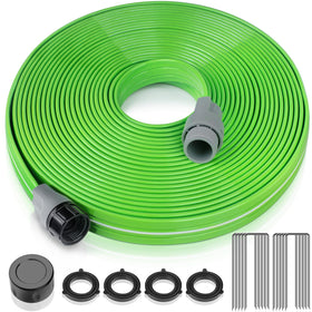 LAVEVE Sprinkler Hose shows flat ground layout for even lawn coverage.