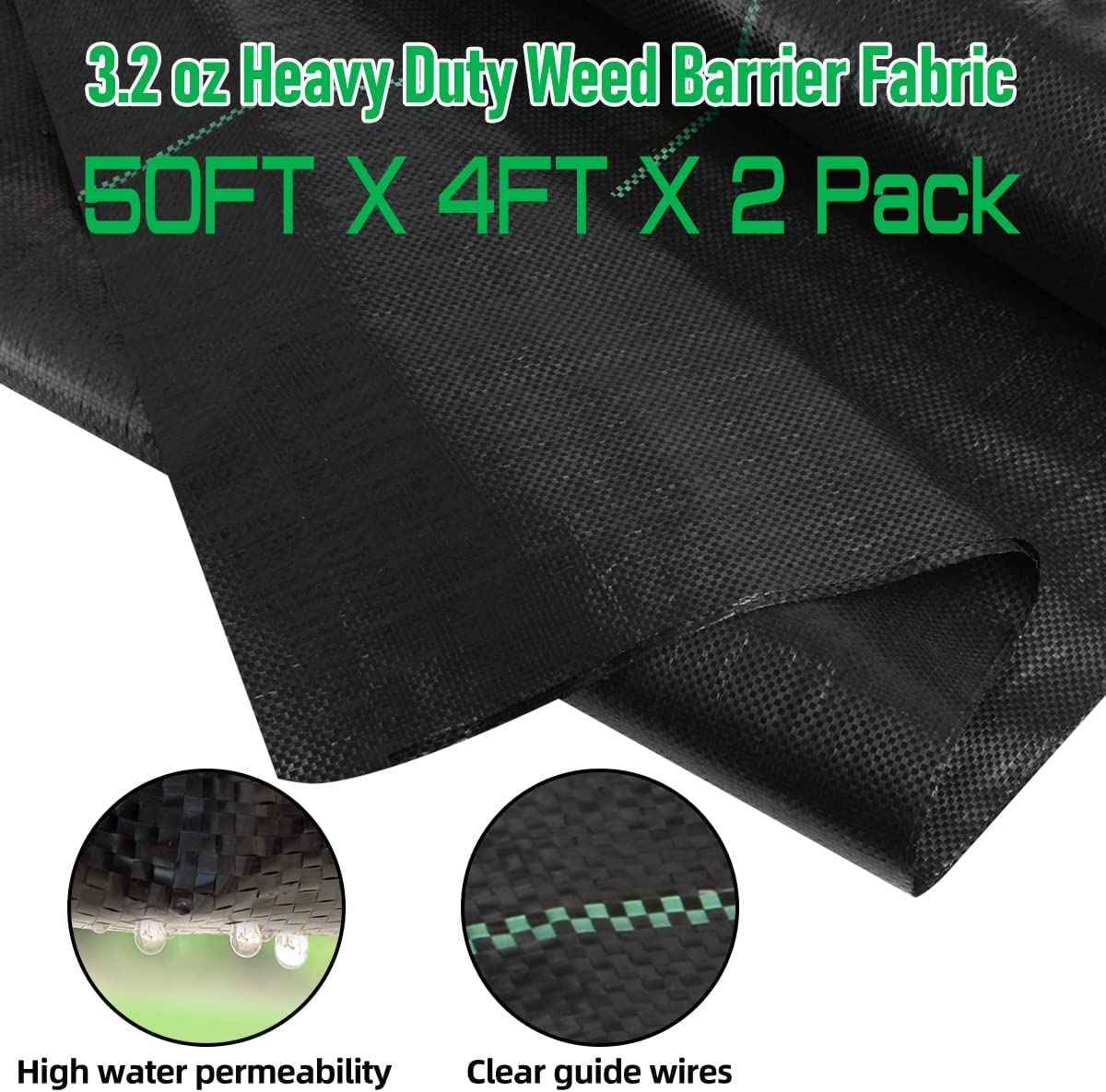 LAVEVE weed barrier fabric closeup; shows tight weave for durability.