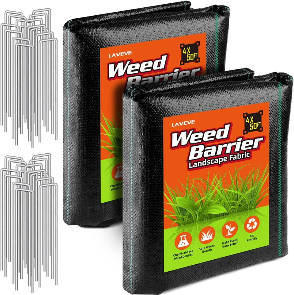 LAVEVE weed barrier fabric roll 4ft-100ft; dependable weed control for gardens.