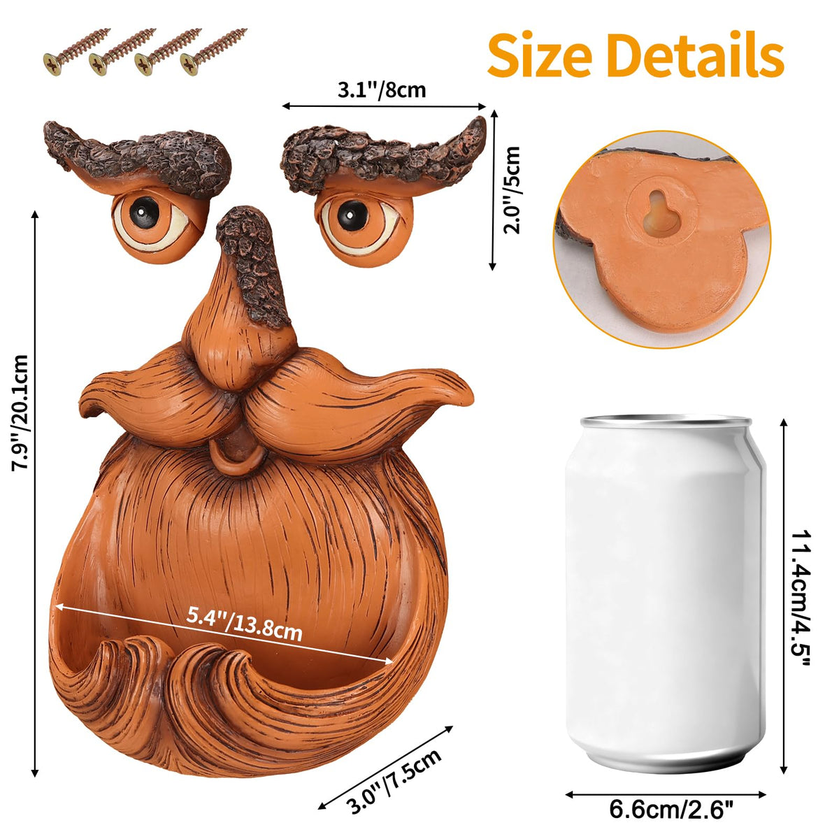 Lavezee tree face bird feeder bowl invites small birds to snack.