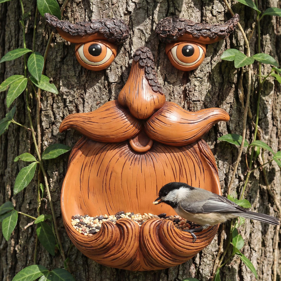 Lavezee tree faces decor outdoor glowing eyes enhances nighttime curb appeal.