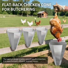 LavviTech stainless steel kill cone shows 18 lb capacity for poultry