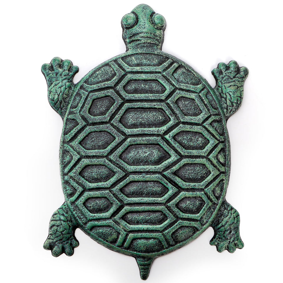 Lawei cast iron turtle stepping stone for year‑round garden paths with durable metal finish