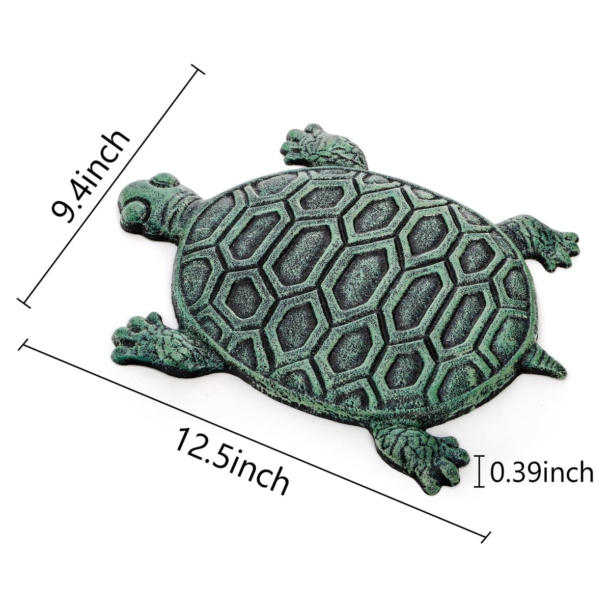 Lawei verdigris tortoise decorative stone adds whimsical charm along a front walkway