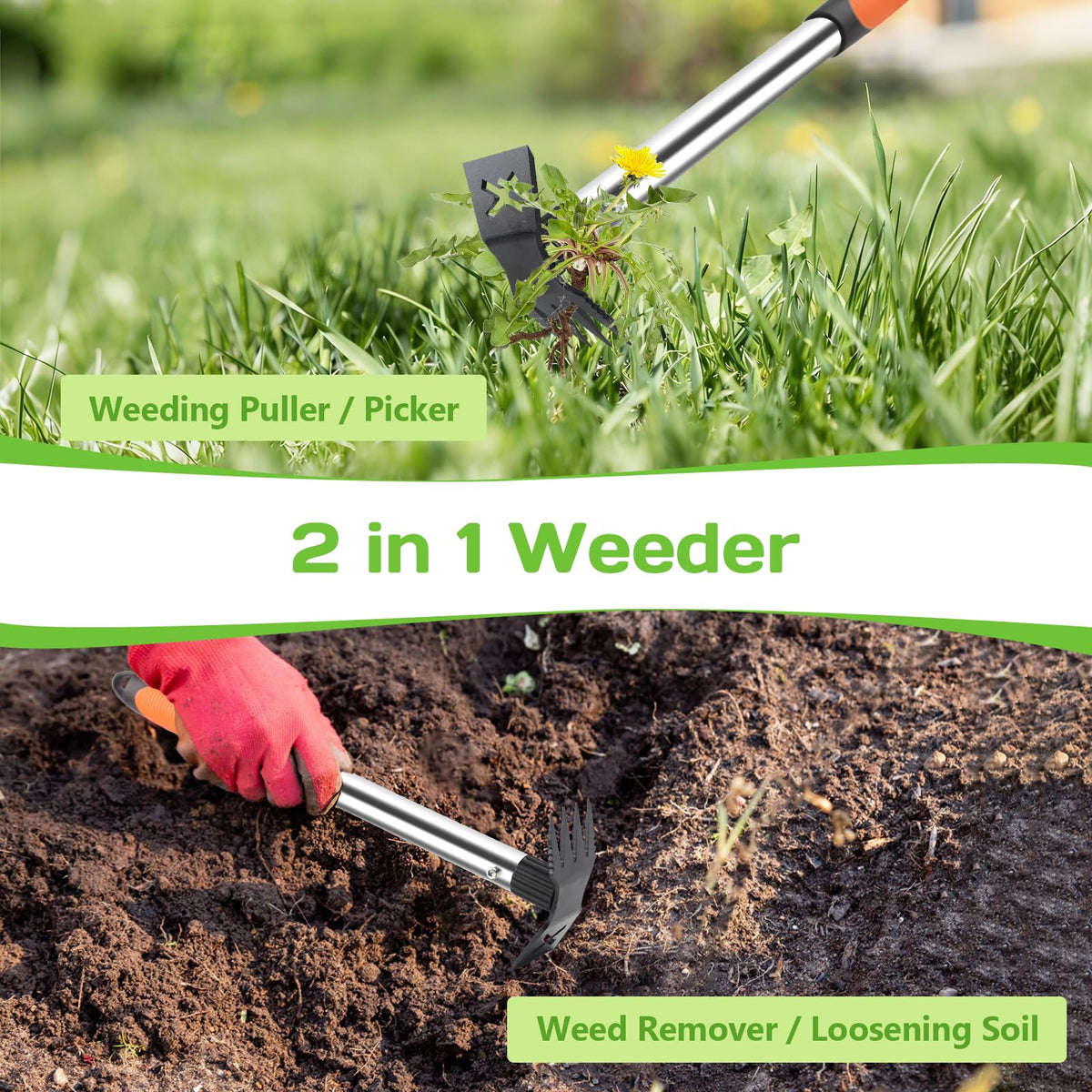 LAWFYMORI cast steel head weed puller for durability and long life