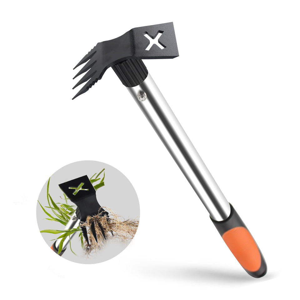 LAWFYMORI upgraded 17-inch weed puller in action for precise weeding between plants
