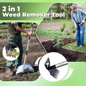 LAWFYMORI 2-in-1 head enables weed removal and soil leveling.