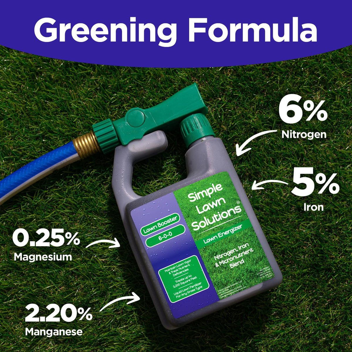 Lawn Energizer 6-0-0 supports growth and thicker turf.