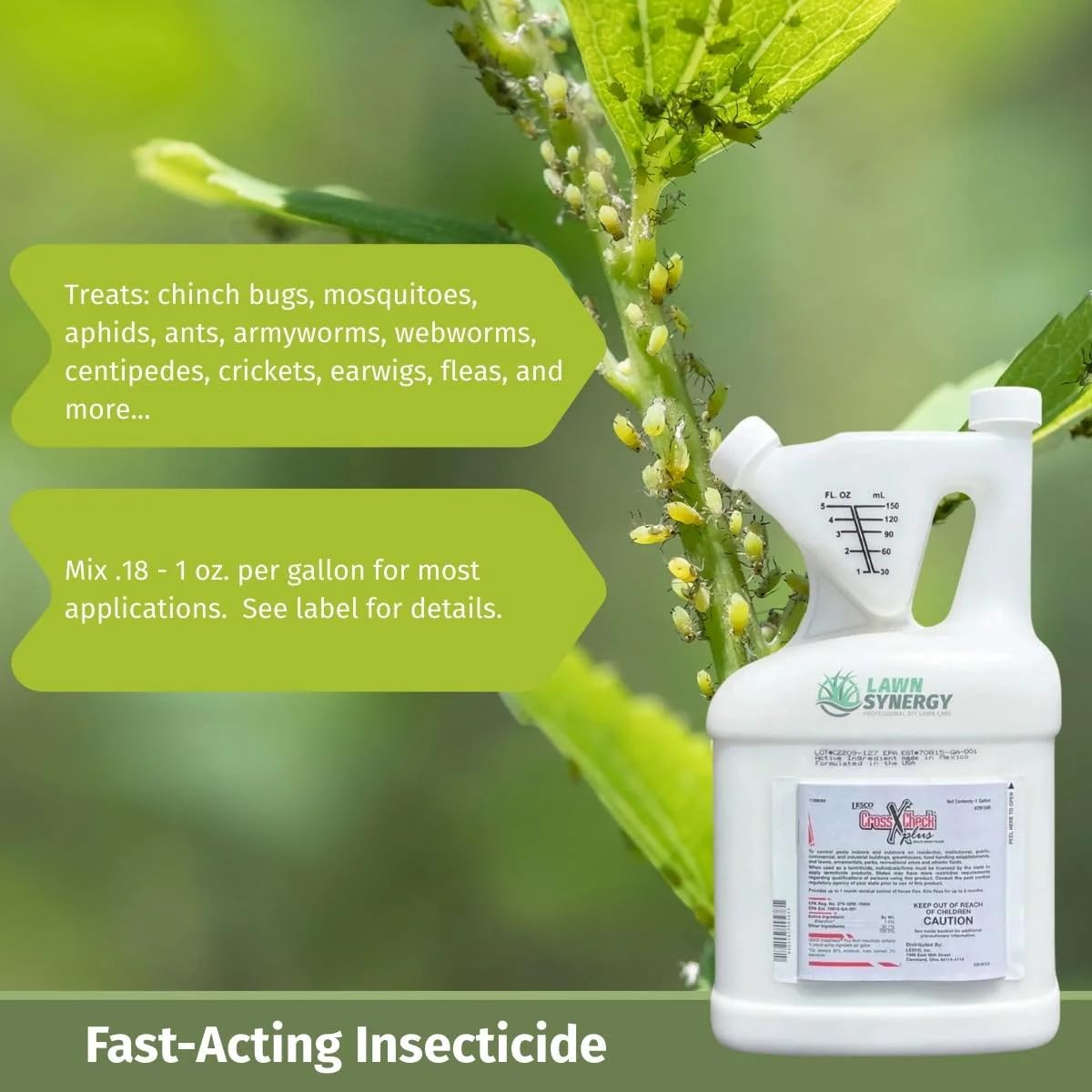 Lawn Synergy Lesco CrossCheck Plus for mosquito and flea control in yards.