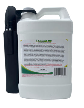 LawnLift shake-and-spray action demonstrates mess-free application.