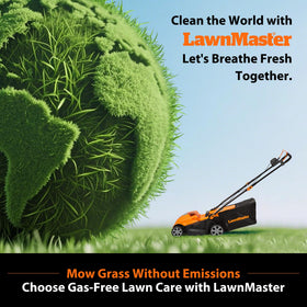 LawnMaster carrying handle and foldable design for storage