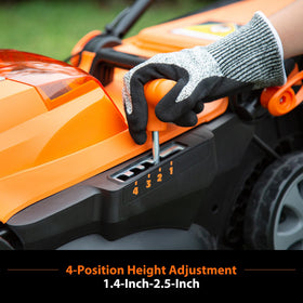 LawnMaster 15.5-inch deck width covers more ground per pass