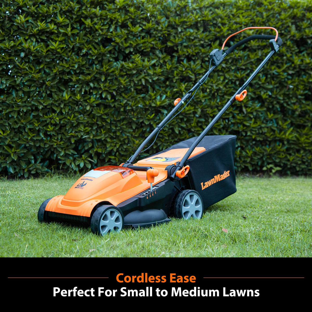 LawnMaster dual charger included for quick, convenient recharging