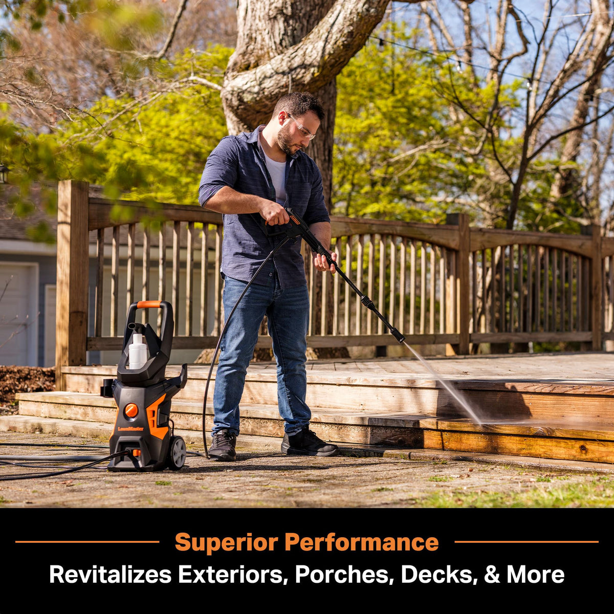 LawnMaster LT306 three-nozzle system for customizable cleaning spray