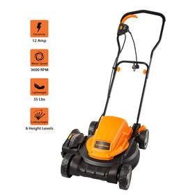 LawnMaster ME1218X.01 adjustable cutting heights from 1.5 to 4 inches