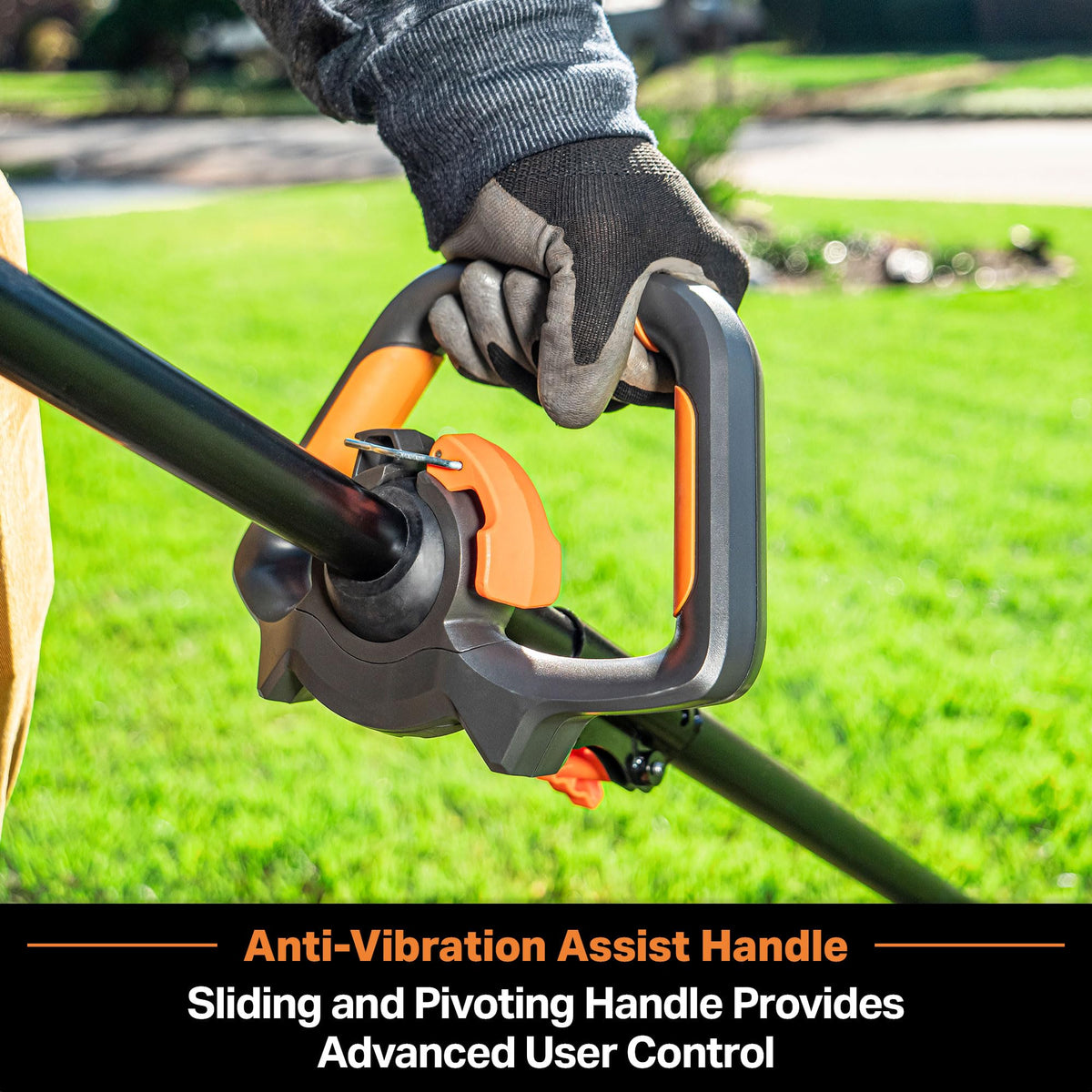 LawnMaster NPTGSP2617A dual-line bump feed maintains continuous cutting.