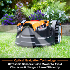 LawnMaster OcuMow side view shows slim profile for easy navigation.