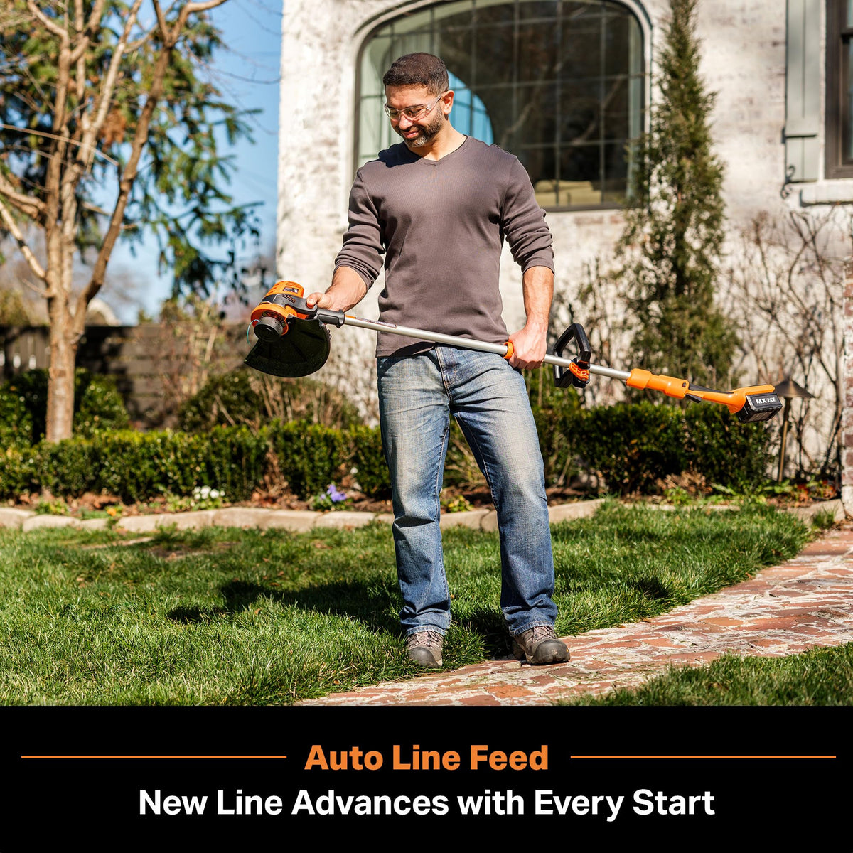 LawnMaster packaging shows 16 feet of 0.065-inch line ready for setup.
