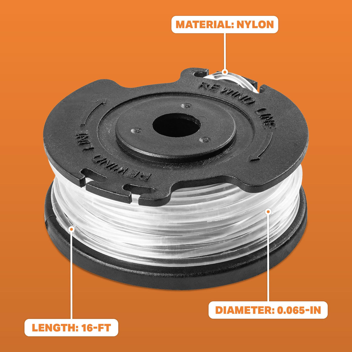 LawnMaster spool installation steps guiding a quick replacement process.
