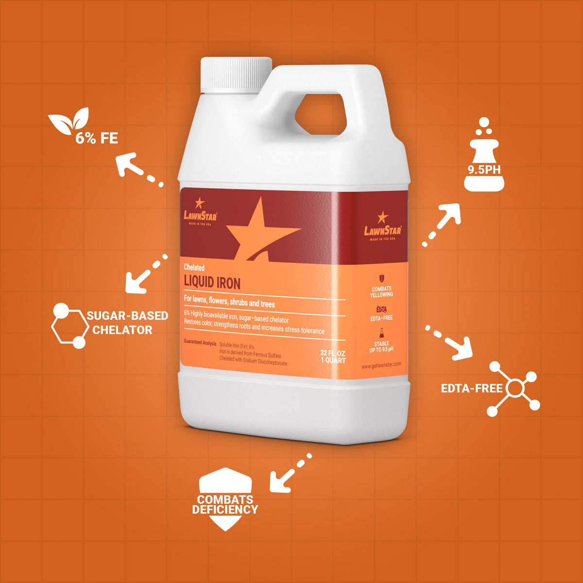 LawnStar Liquid Iron applied to flowering shrubs for deeper, more vivid blooms