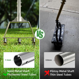 LawnVigor aerator highlights 3 hollow tines for deep penetration