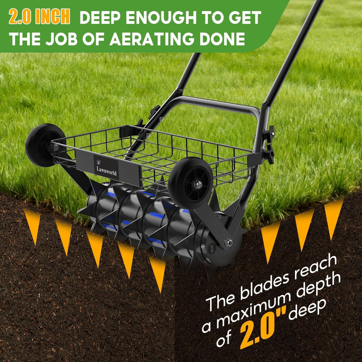 Lawnworld durable steel frame supports long-lasting lawn maintenance