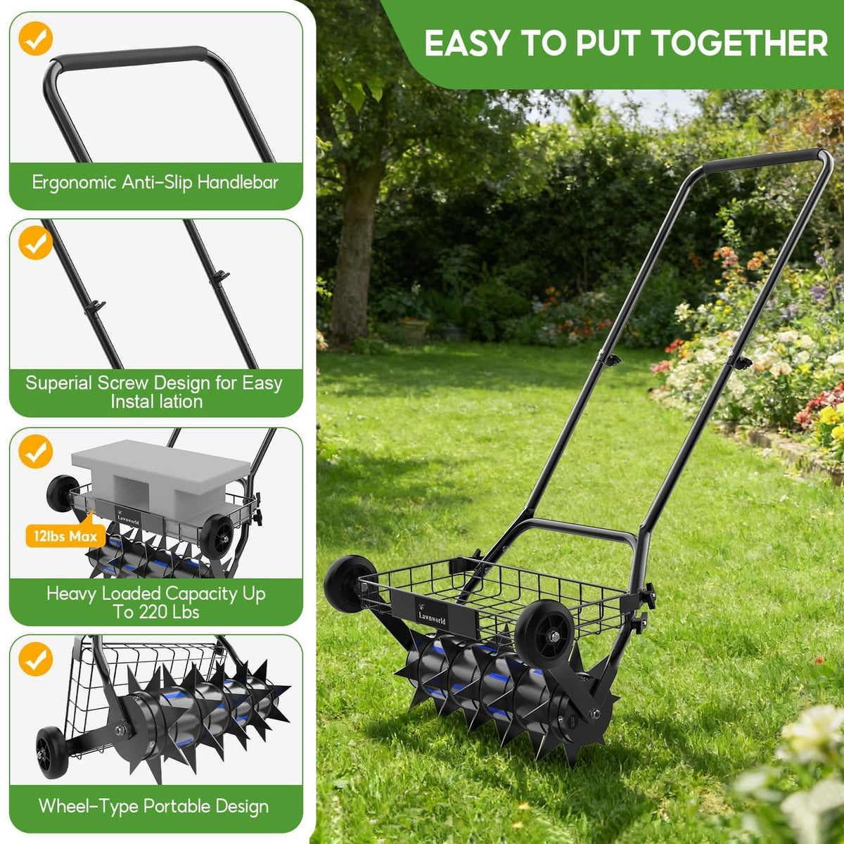 Lawnworld compact yard tool designed for seasonal lawn maintenance