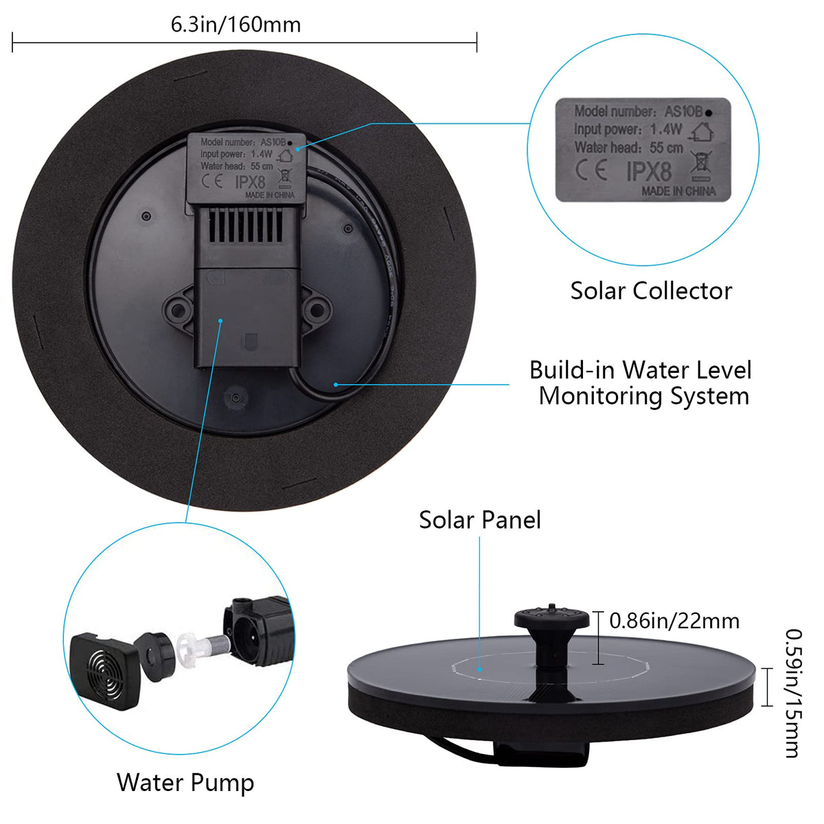 LAWOHO easy installation shot demonstrates quick setup for a birdbath fountain.