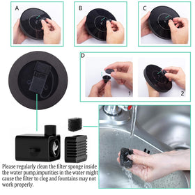 LAWOHO solar fountain filter cleaning helps keep pump flowing smoothly.