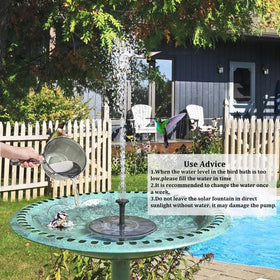 LAWOHO solar fountain pump with four nozzles offering versatile water patterns