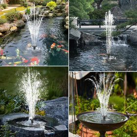 LAWOHO outdoor water feature installation with stake or wall mount installation.