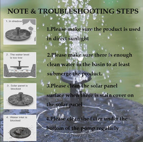 LAWOHO solar fountain pump designed for ponds, gardens, and small water features
