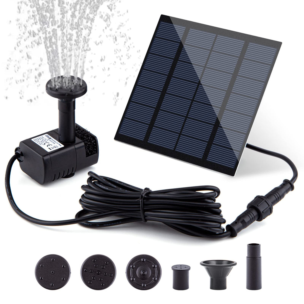 LAWOHO solar panel in direct sunlight powering the fountain for a vivid garden display.
