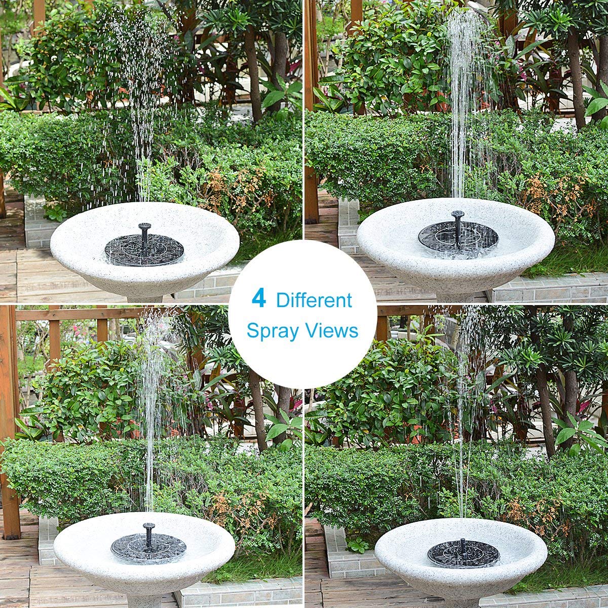 LAWOHO solar powered pump for garden pond maintains water circulation.