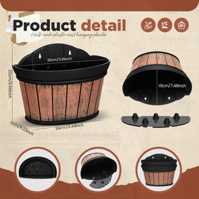 Layhit outdoor wall planter in distressed oak finish adds vintage charm to patios and gardens