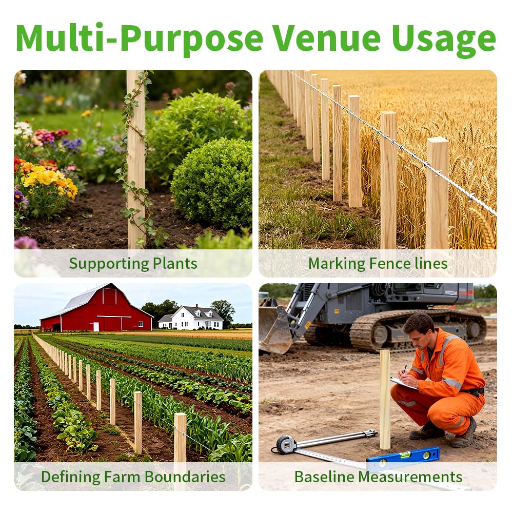 Layrslot wooden stake fence marking for parks, nurseries, and boundaries.