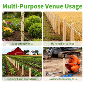 Layrslot wooden stake fence marking for parks, nurseries, and boundaries.
