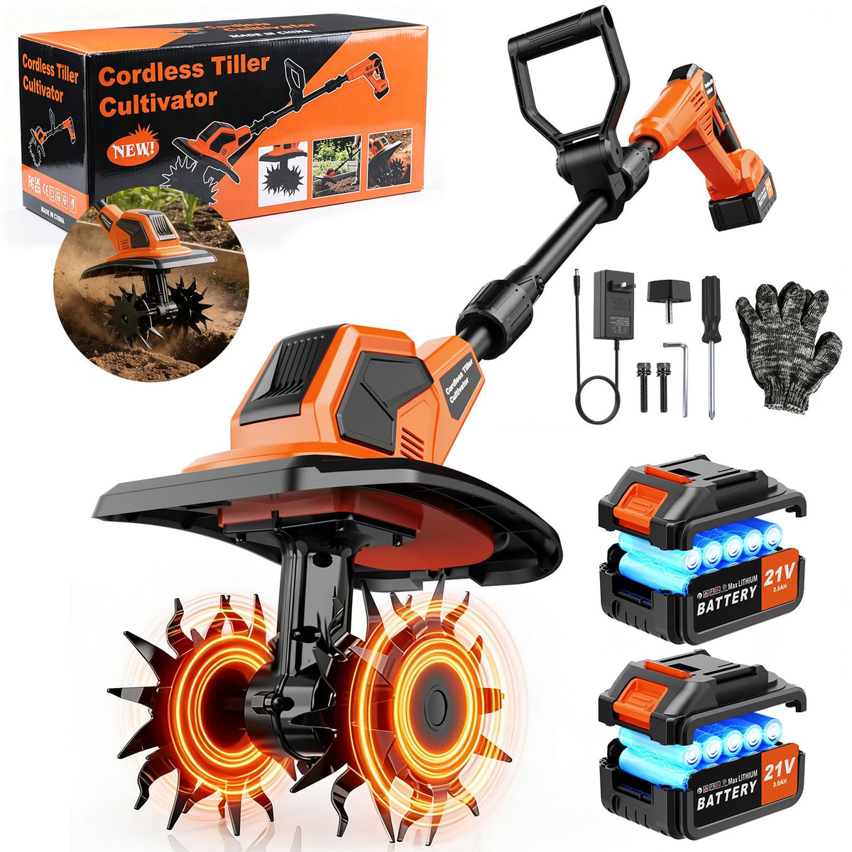 Lazenry 400RPM brushless tiller for efficient soil prep in small gardens.