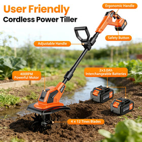 Lazenry easy-clean detachable gears simplify post-tilling maintenance.