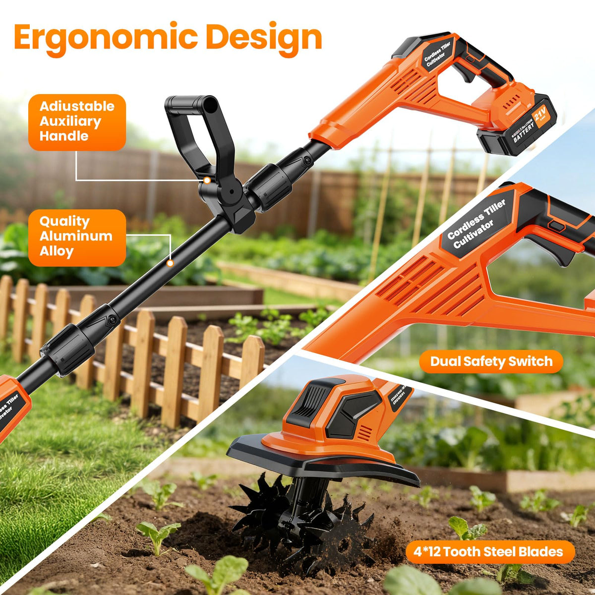 Lazenry edge weed removal capability clears borders and pathways.