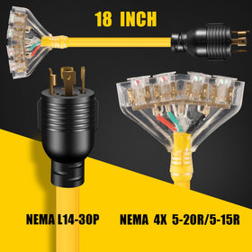 LAZMUMI 4x 5-20R T-Blade outlets offer versatile power access.