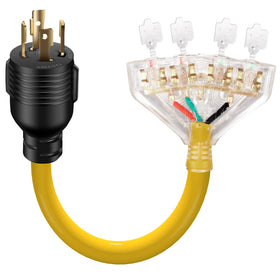 LAZMUMI L14-30P locking male plug for secure outdoor connections.