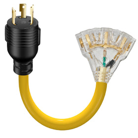LAZMUMI L5-30P to 3x5-20R connector in 1.5 ft for outdoor power
