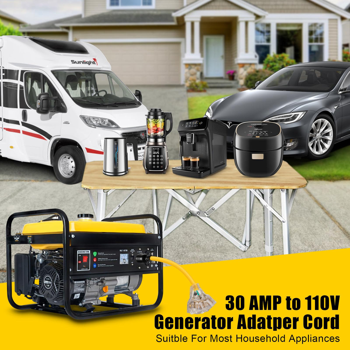 LAZMUMI rv adapter cord ready for portable generators and camping