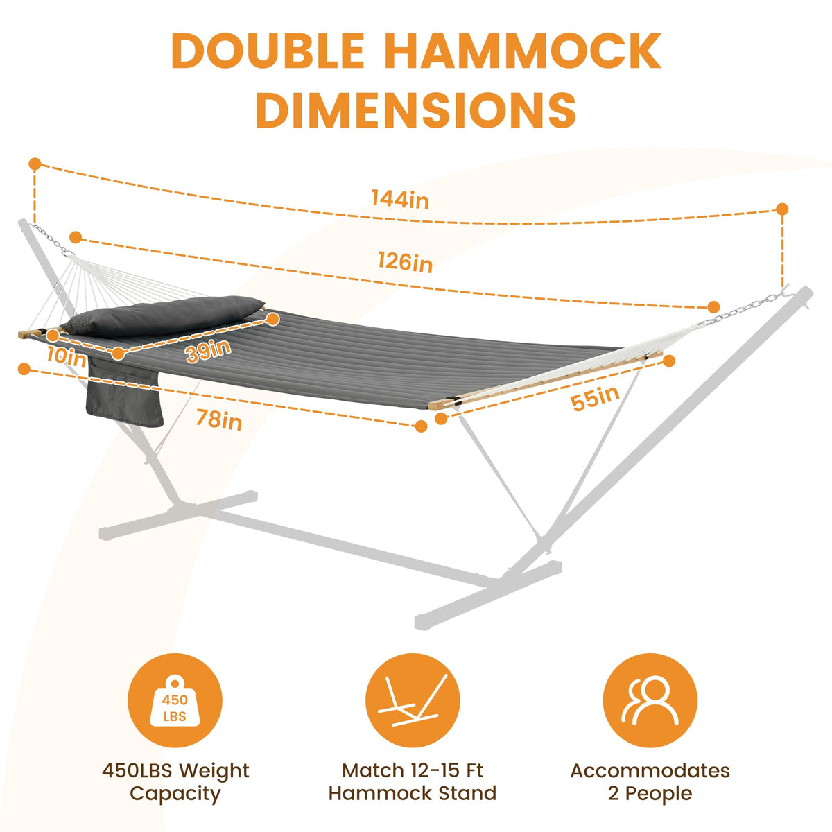 Lazy Daze Hammocks 18-rope design with durable hanging structure